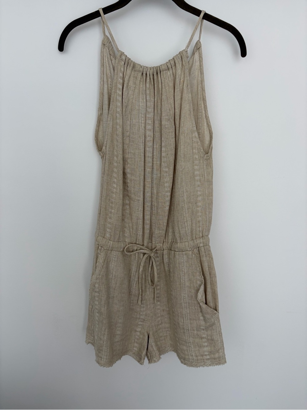 Linen-Blend Sleeveless Romper